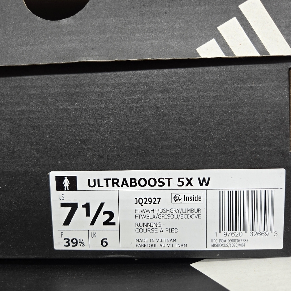 New Adidas UltraBoost 5X White Lime Burst JQ2927 Women's Running Shoes Size 7.5 - Picture 8 of 8